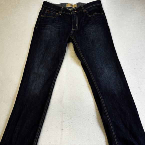 Penguin White Oak Cone Denim Jeans Mens 33x32 Slim Blue Munsingwear Dark Wash - Picture 3 of 12